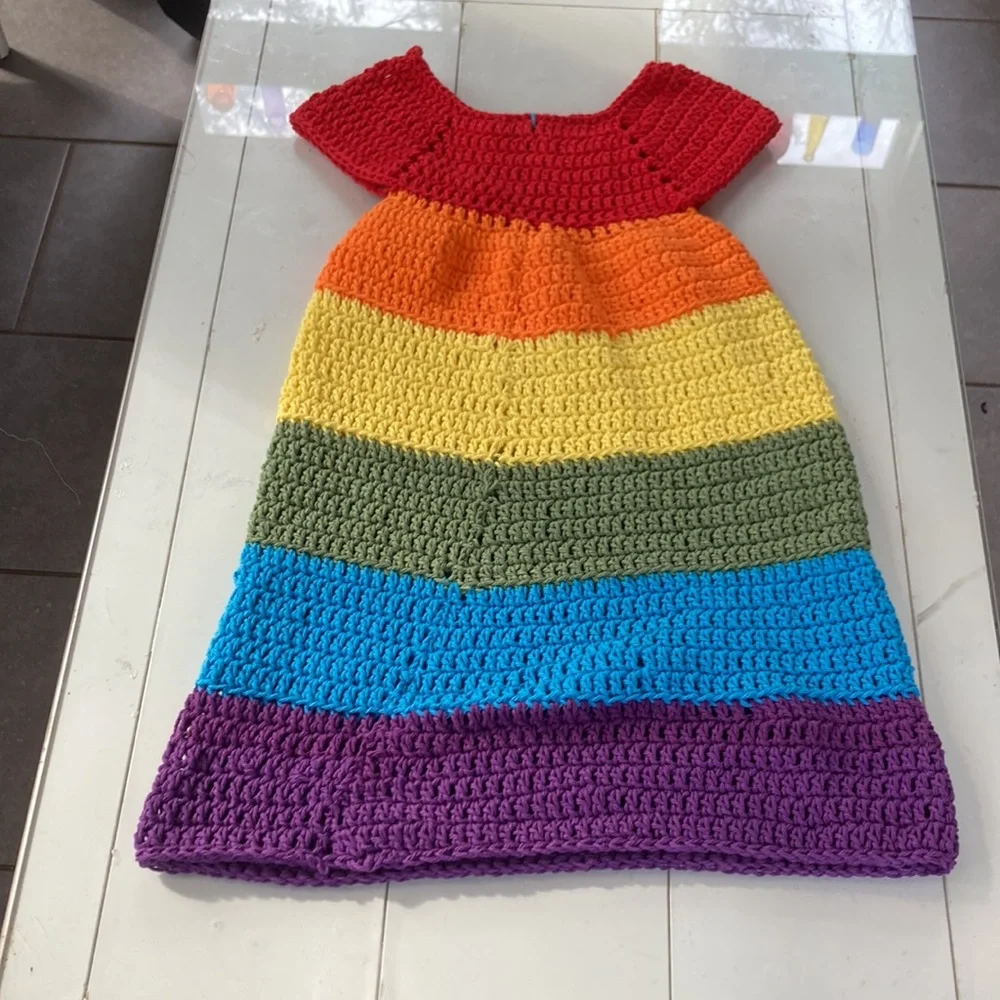 Colorful Striped Dress with Butterfly - Picture 3 of 4